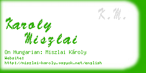 karoly miszlai business card