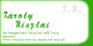 karoly miszlai business card